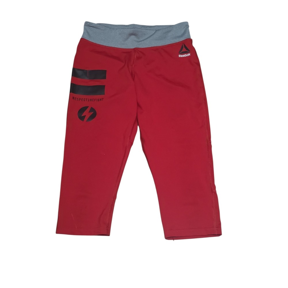 Reebok Women Red Respect The Fight PlayDry‎ Capri Athletic Leggings Size XSmall